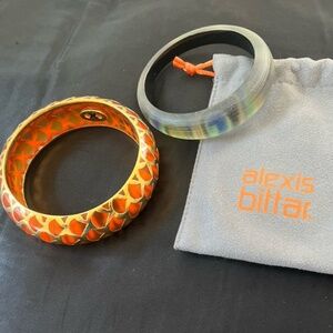 Alexis Bittar peacock bangle bracelet with dustbag & bonus Victoria Marin bangle
